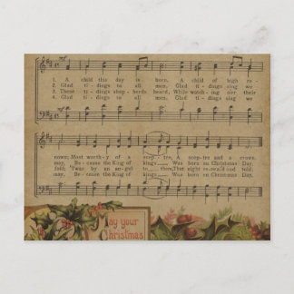 Cartes Pour Fêtes Annuelles Vintage Christmas Music Sheet