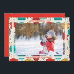 Cartes Pour Fêtes Annuelles Vintage Christmas Ornamy Photo<br><div class="desc">Ornements vintage de Noël en rouge,  or,  violet,  turquoise et menthe,  et votre salutation et les noms de lettres chic autour de votre photo préférée. Sélectionnez Matte pour le papier le plus lourd et la haute définition pour une meilleure qualité d'impression. ***Carte VERTICALE faite pour vous dans notre magasin.</div>