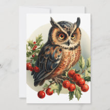 Vintage Christmas Owl
