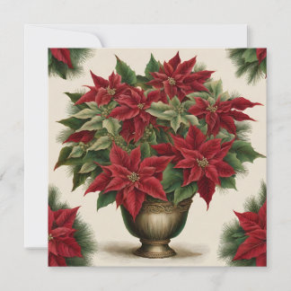 Cartes Pour Fêtes Annuelles Vintage Christmas Poinsettia Bouquet