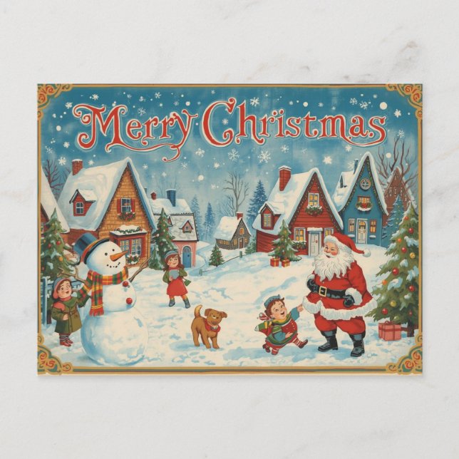 Cartes Pour Fêtes Annuelles Vintage Christmas Postcard (Devant)