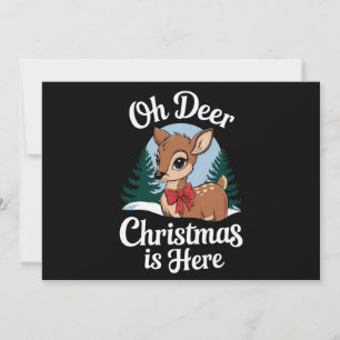 Cartes Pour Fêtes Annuelles Vintage Christmas Reindee Oh Deer Christmas Here
