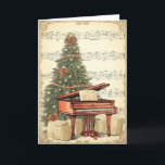 Cartes Pour Fêtes Annuelles Vintage Christmas Sheet Music Grand Piano<br><div class="desc">Revenez dans le temps avec notre "Vintage Christmas Sheet Music Grand Piano Holiday Card". Cette carte élégante présente un piano à queue classique orné de partitions de Noël d'inspiration vintage, évoquant la nostalgie d'autrefois. Célébrez la saison des Fêtes avec une touche de charme vintage et envoyez des voeux chaleureux à...</div>