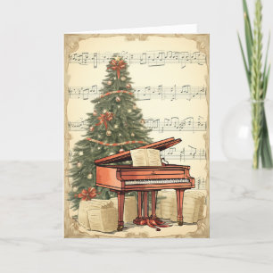Cartes Pour Fêtes Annuelles Vintage Christmas Sheet Music Grand Piano