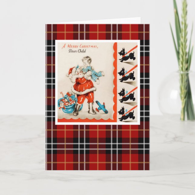 Cartes Pour Fêtes Annuelles Vintage Christmas Terrier Dog (Devant)