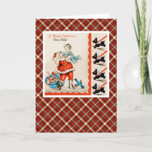 Cartes Pour Fêtes Annuelles Vintage Christmas Terrier Dog