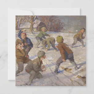 Cartes Pour Fêtes Annuelles Vintage Christmas, The Snowball Fight (1890)