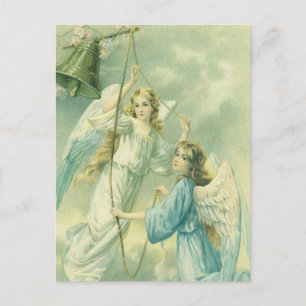 Cartes Pour Fêtes Annuelles Vintage Christmas, Victorian Angels with a Bell