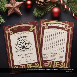 Cartes Pour Fêtes Annuelles Vintage Christmas Word Recherche Business Promo