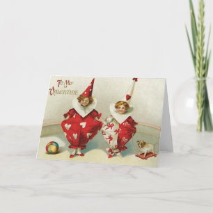 Cartes Pour Fêtes Annuelles Vintage Clown Valentine