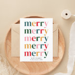 Cartes Pour Fêtes Annuelles Vintage coloré Joyeux Noël moderne minimaliste<br><div class="desc">Voici notre carte postale moderne scandinave Joyeux Noël, un choix polyvalent et élégant pour les familles et les entreprises. Cette carte postale allie sans effort un design moderne à l'essence confortable et accueillante de l'hygge scandinave, ce qui en fait la meilleure façon de répandre la chaleur des vacances à vos...</div>