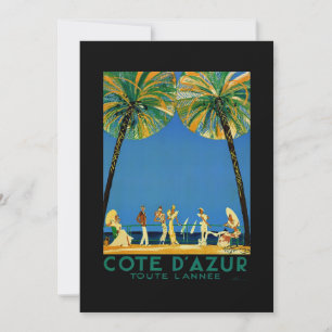 Cartes Pour Fêtes Annuelles Vintage Côte d'Azur Voyage en France