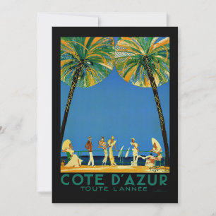 Cartes Pour Fêtes Annuelles Vintage Côte d'Azur Voyage en France