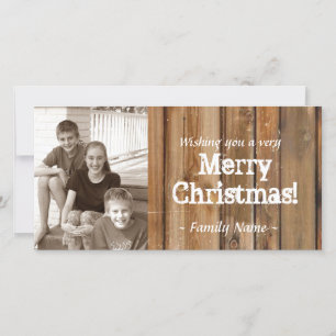 Cartes Pour Fêtes Annuelles Vintage Country Wood Planks