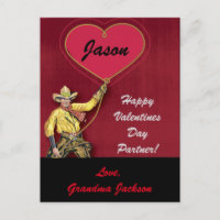 Vintage cow-boy rouge romantique