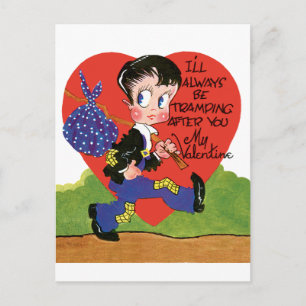 Cartes Pour Fêtes Annuelles Vintage Cute Valentine's Day, Hobo Boy Heart