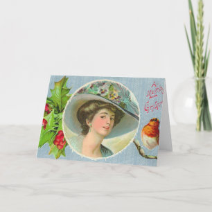 Cartes Pour Fêtes Annuelles Vintage dame victorienne