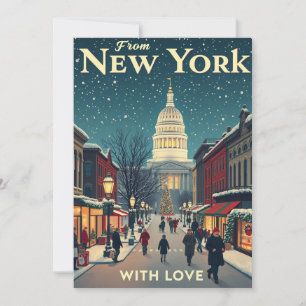 Cartes Pour Fêtes Annuelles Vintage De New York Avec Amour Joyeux Noël
