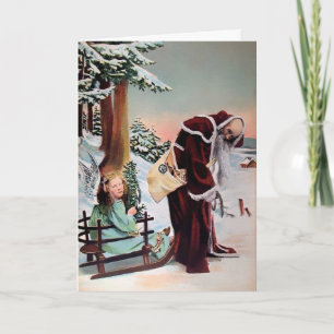 Cartes Pour Fêtes Annuelles Vintage Déplaisant Vieux Père Noël