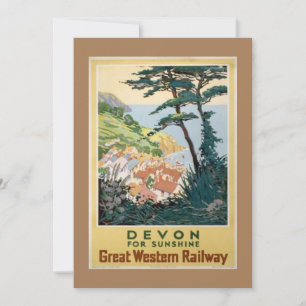Cartes Pour Fêtes Annuelles Vintage Devon Anglais Voyage Publicité