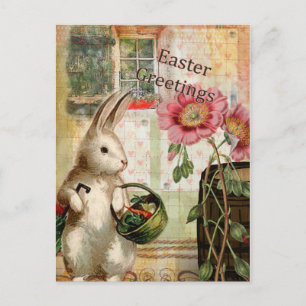 Cartes Pour Fêtes Annuelles Vintage Easter Bunny