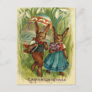 Cartes Pour Fêtes Annuelles Vintage Easter Bunny Postcard