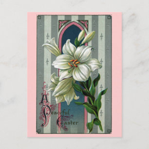 Cartes Pour Fêtes Annuelles Vintage Easter Lilies