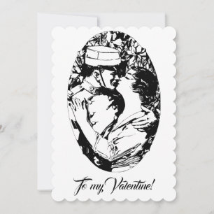 Cartes Pour Fêtes Annuelles Vintage Edwardian Valentine soldat femmes blanches