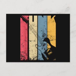 Cartes Pour Fêtes Annuelles Vintage Electric Guitar Funk Musique amant cadeaux