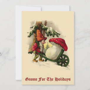 Cartes Pour Fêtes Annuelles Vintage Elfe de Noël ou Gnome