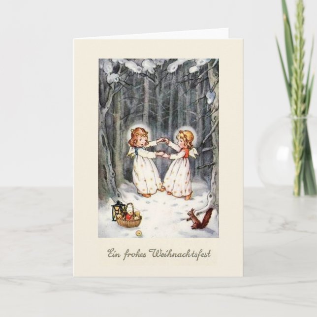 Cartes Pour Fêtes Annuelles Vintage Engel (Devant)