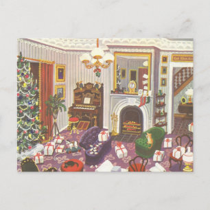 Cartes Pour Fêtes Annuelles Vintage Enveloppement de Noël présente dans le sal