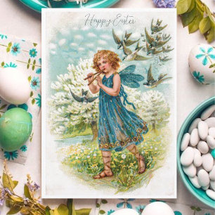Cartes Pour Fêtes Annuelles Vintage Fairy Jouer Pipes Pâques