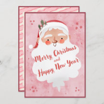 Vintage Farmhouse Pink Script Santa Clause 