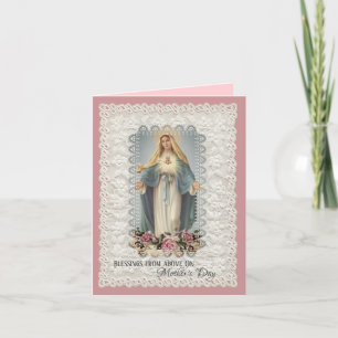 Cartes Pour Fêtes Annuelles Vintage Fête des mères de la Vierge Marie religieu