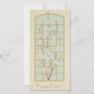 Cartes Pour Fêtes Annuelles Vintage fleur blanche Joyeuse pergola de Pâques