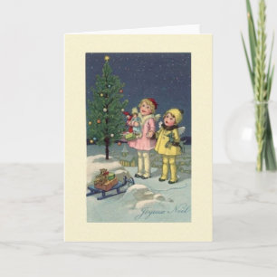 Cartes Pour Fêtes Annuelles Vintage French Joyeux Noel Christmas Card