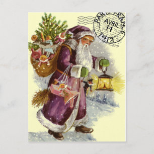 Cartes Pour Fêtes Annuelles VINTAGE French "le père Noël" Christmas Eve