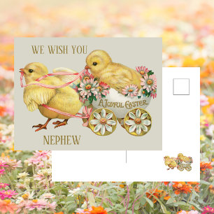 Cartes Pour Fêtes Annuelles Vintage Funny Cute Chick Eggs Garçon Newphew Pâque