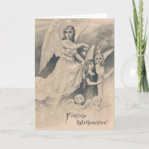 Cartes Pour Fêtes Annuelles Vintage German Angels Christmas Greeting Card