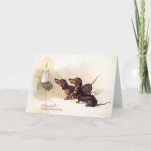 Cartes Pour Fêtes Annuelles Vintage German Dachshund