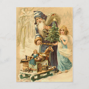 Cartes Pour Fêtes Annuelles Vintage German Santa Postcard