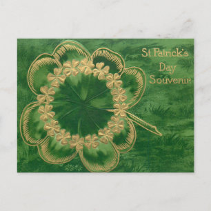 Cartes Pour Fêtes Annuelles Vintage Gold St. Patrick's Day Shamrocks