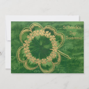 Cartes Pour Fêtes Annuelles Vintage Gold St. Patrick's Day Shamrocks