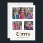 Cartes Pour Fêtes Annuelles Vintage Golden Christmas Sheet Musique<br><div class="desc">Le joyeux Noël vient une fois de plus Saison Fêtes famille photo collage carte de voeux personnalisable avec votre propre photo.</div>