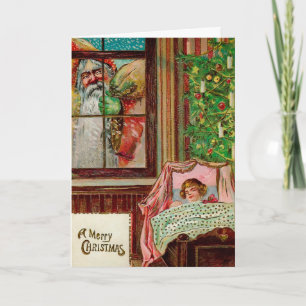 Cartes Pour Fêtes Annuelles Vintage Grumpy Window Père Noël Holiday Card
