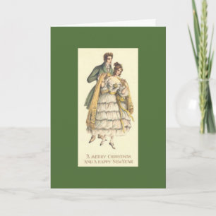 Cartes Pour Fêtes Annuelles Vintage Holiday Couple Victorian Christmas Card