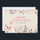 Cartes Pour Fêtes Annuelles Vintage Holiday Snowman Christmas Holiday Card<br><div class="desc">Personnalisez le texte personnalisé ci-dessus. Vous pouvez également modifier la couleur de l'arrière - plan. Vous pouvez trouver d'autres éléments de coordination dans notre collection "Vintage Holiday Snowman".</div>