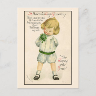 Cartes Pour Fêtes Annuelles Vintage Irish Boy St. Patrick's Day
