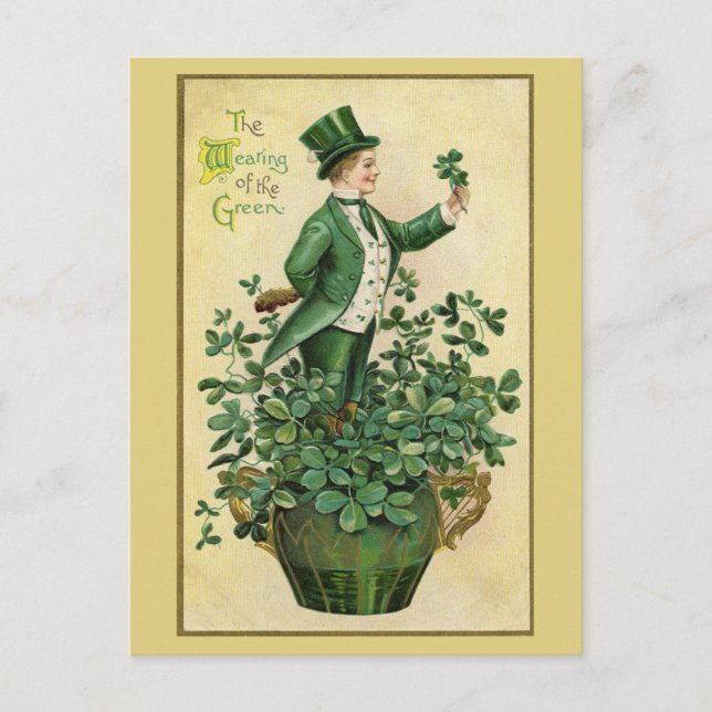 Cartes Pour Fêtes Annuelles Vintage Irish Boy St. Patrick's Day (Devant)